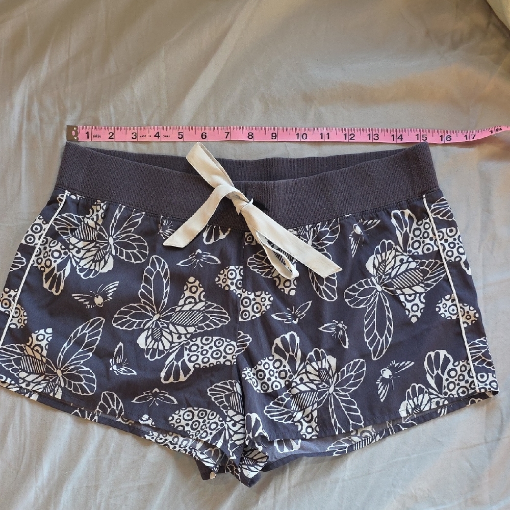 aerie Brown and Cream Printed Lounge Shorts with Abstract Pattern